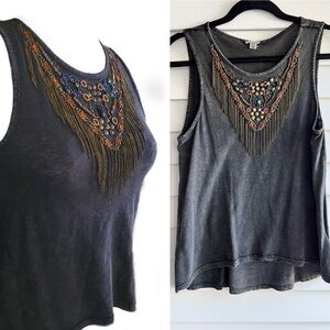 Ecote x Urban Outfitters Embroidered Beaded Tank Top, 100% Cotton - Size XS